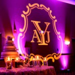 Esküvői dekor világítás és logó vetítés 